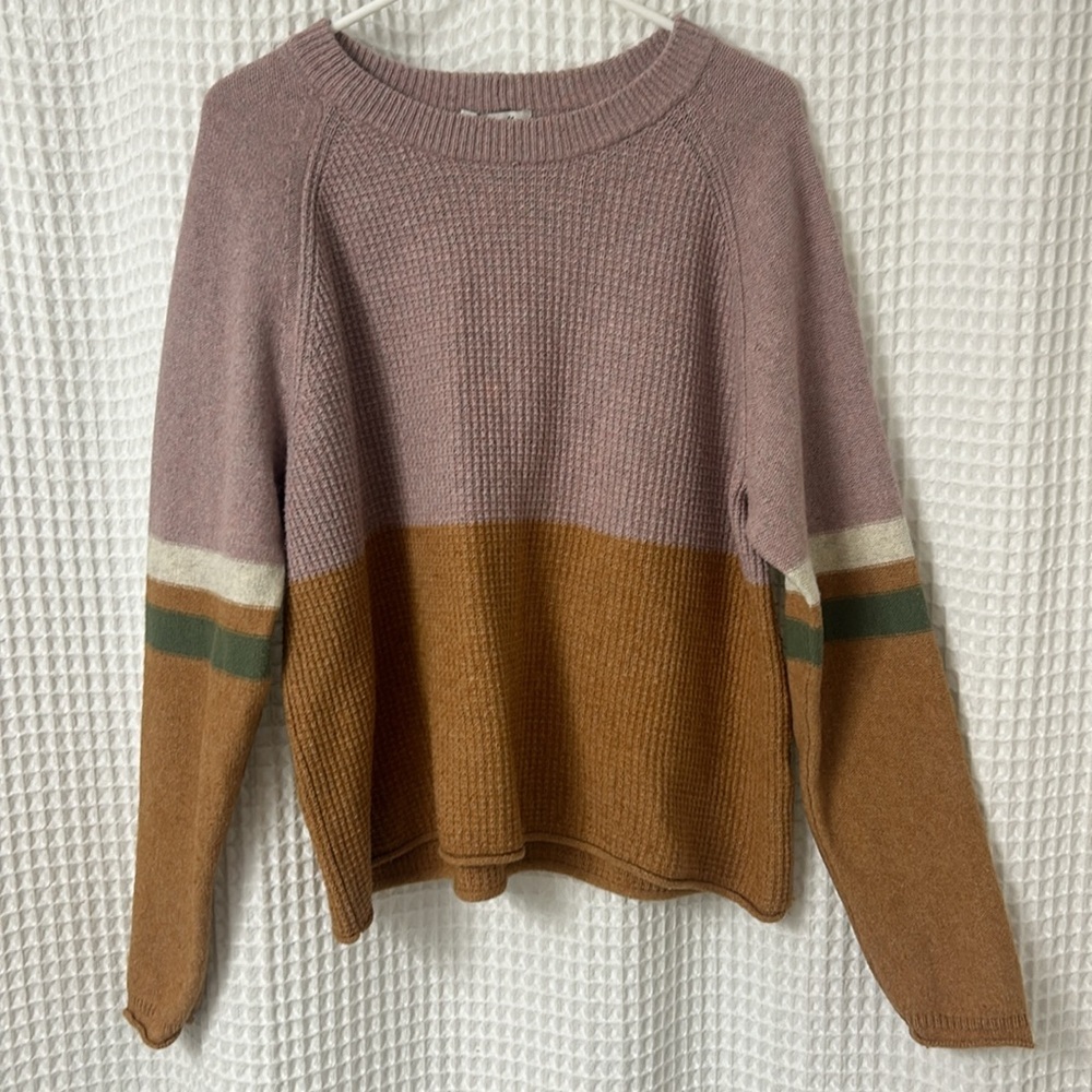 Madewell Pink and Orange Colorblock Sweater - Picture 5 of 11